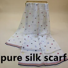 G001 шелк шарф XILI пряжа, цвет: BIEGE-WHITE, 50*160 см для женщин