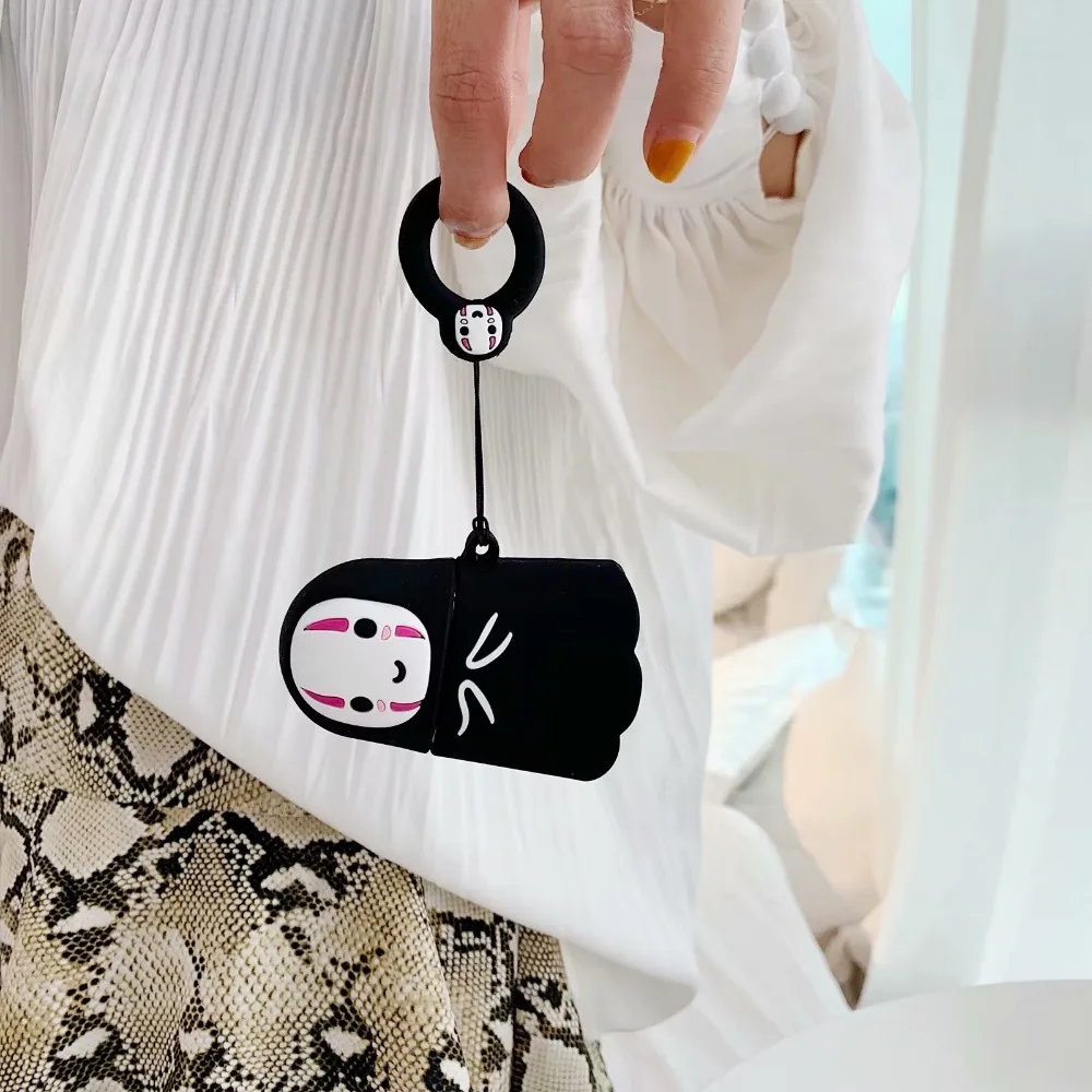 Для Apple AirPods Безликий человек чехол 3D Милый Kawaii аниме мультфильм нет лица человек беспроводные наушники защитный чехол для Airpods 2