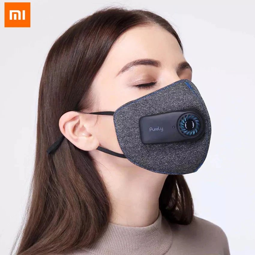 

Original XiaoMi KN95 Rechargeable Electric exhaust Mouth Face Mask PM2.5 Anti Air Pollution Anti Dust Air Breathing Mask