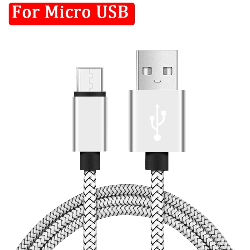 Кабель usb type C для Xiaomi Redmi K20 Pro кабель для мобильного телефона Быстрая зарядка Micro USB для samsung J7 J5 A5 A7 нейлоновый плетеный кабель - Цвет: For Micro White