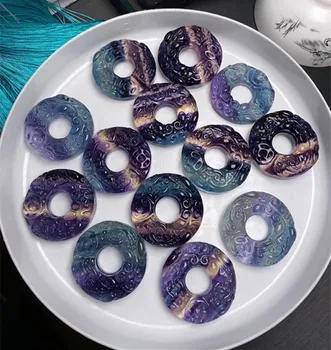

Natural color fluorite double pixiu pendant necklace pendant Men's and women's protection against evil spirits safe jewelry