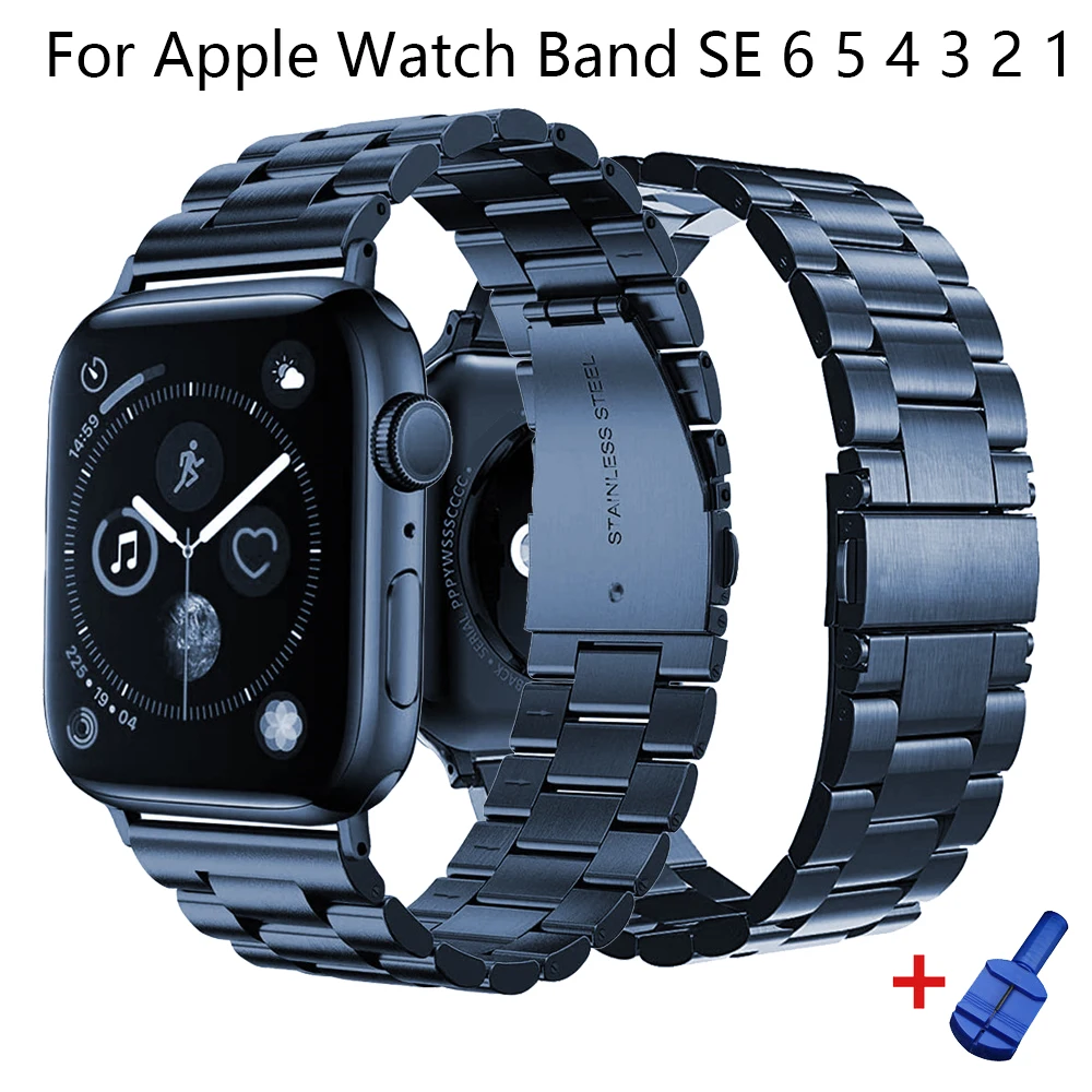 Часы-браслет для наручных часов Apple Watch SE серии группа 6 5 4 40 мм 44 из нержавеющей