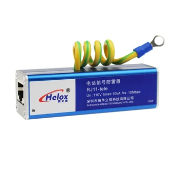 

110VAC 10Mbps 10KA SPD RJ11 Communication Signal Protector Telephone Line Lightning Protector Signal Surge Protection Device