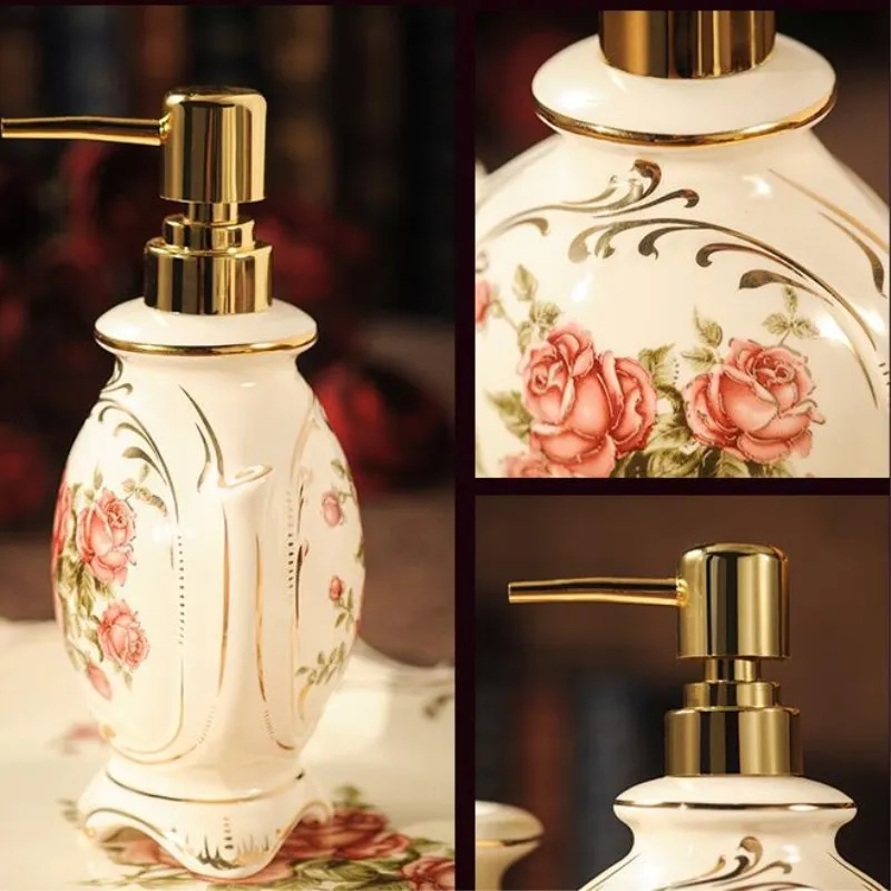 Bathroom Sanitary Ware Set Ceramic Washing Suite Tooth Brush Holder wash Cup Soap Dispenser Toothbrush Holder Household Articles