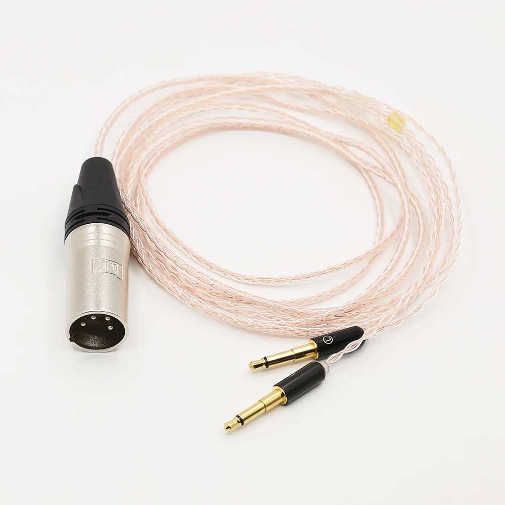 Audiocrast 8cores Headphones Cable with 4pins XLR Male Plug For Audio Upgrade Cable For Meze 99 Classics Focal Elear Headphones