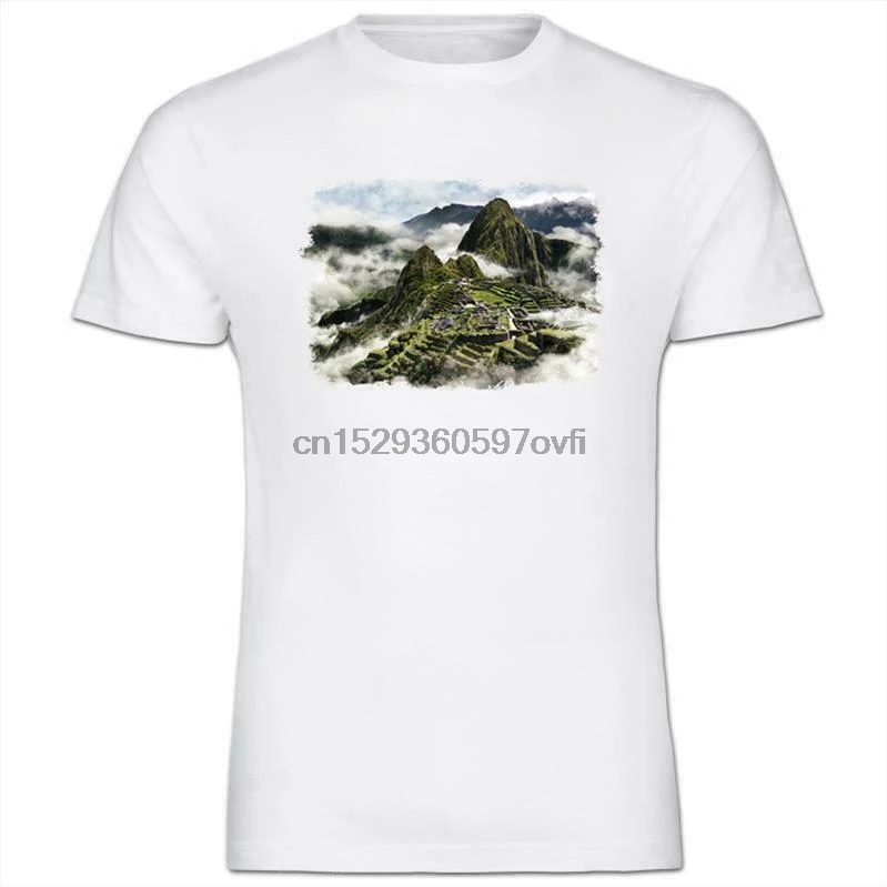 Мужская хлопковая футболка Mists In Mountain Machu Picchu Peru | одежда