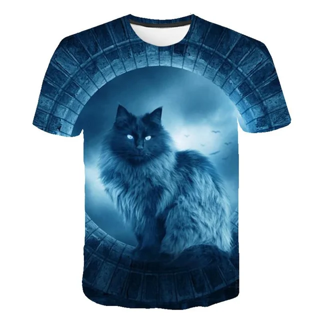 2021 fashion casual men's and women's T-shirts two pieces of 3d cat print shirt men's and women's short-sleeved tops XXS-6XL sum NT-969