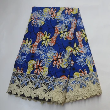 

H&Q Nigerian Guipure Wax Laces High Quality African Batik Print Lace Fabric 6 Yards/pcs Stones With Embroidery For Dress Women