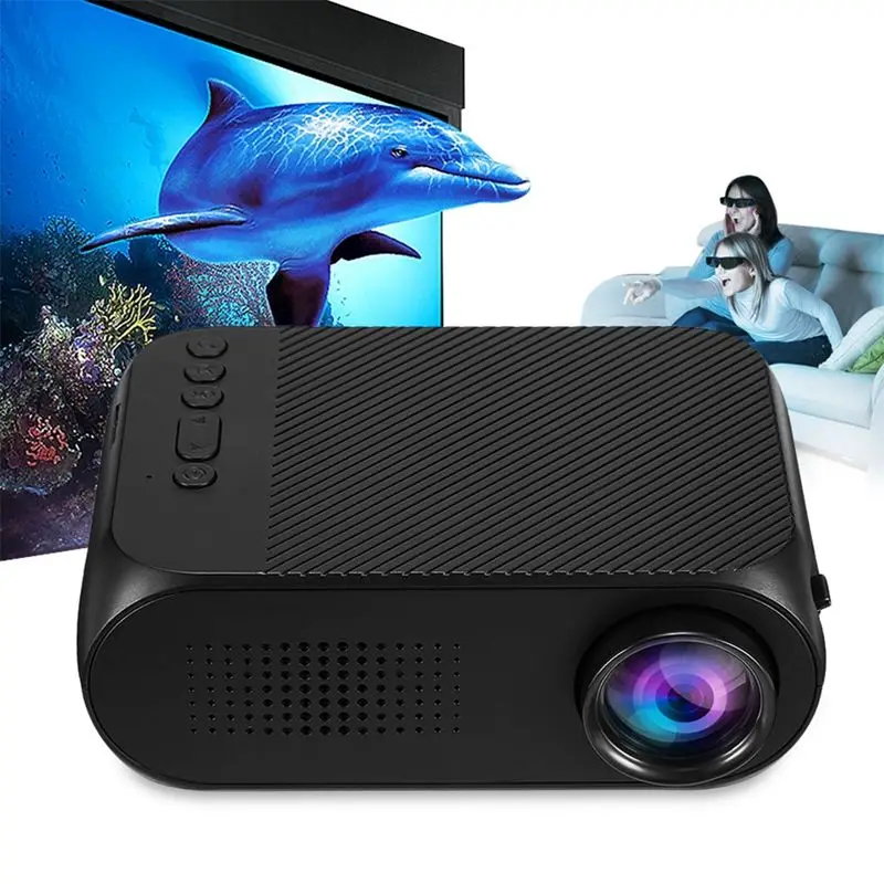 

New 2018 Mini YG320 Home Theater AV / HDMI Support TF Card Projector EU Plug