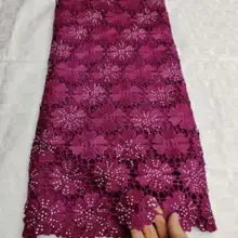 Высококачественная нигерийская кружевная ткань для свадьбы, африканская Водорастворимая молочная кружевная ткань, белая гипюровая кружевная ткань, 5 ярдов/партия