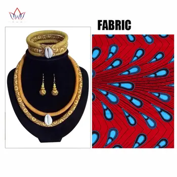 

BRW 2020 Ankara Necklace Earrings Bracelet Jewelry Sets African Wax Fabric Print Ankara Jewelry Sets Handmde Accessories WYB394