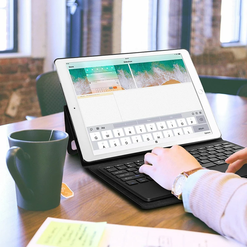 Желе расческа Bluetooth беспроводная клавиатура для iPad Pro 12,9 дюйма авто сна/Пробуждение Смарт ПУ кожаный защитный чехол для iPad планшета