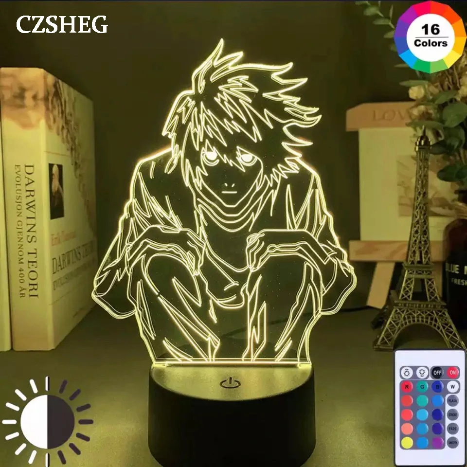 

Manga Death Note L Lawliet Figuur Led Nachtlampje Voor Anime Kamer Winkel Decor Idee Cool Kids Kind Slaapkamer Tafel lamp Ryuk F