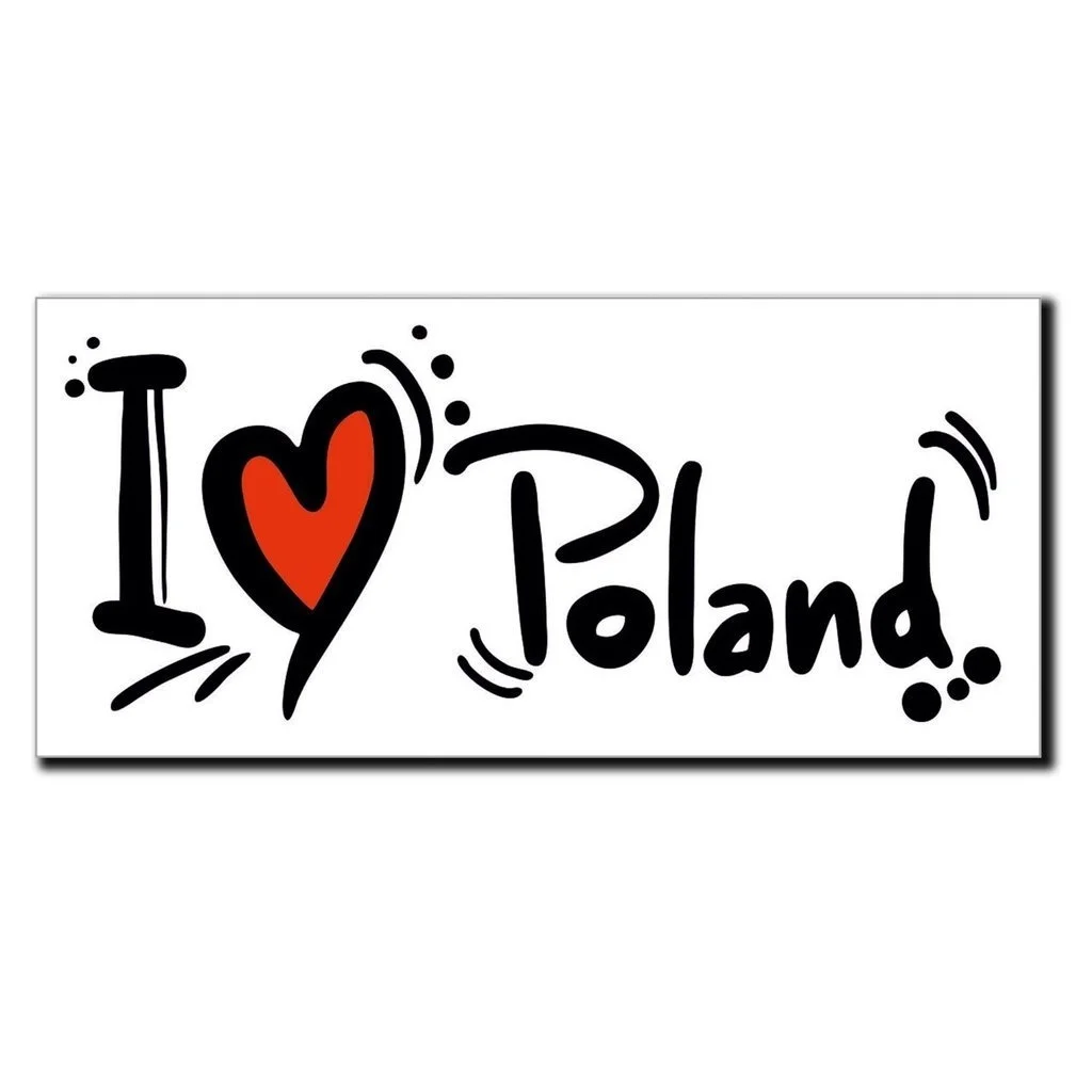 Для 4x Рождественский Винил 20 см/200 мм I love Poland стикер для окна автомобиля Ван камперван стекло