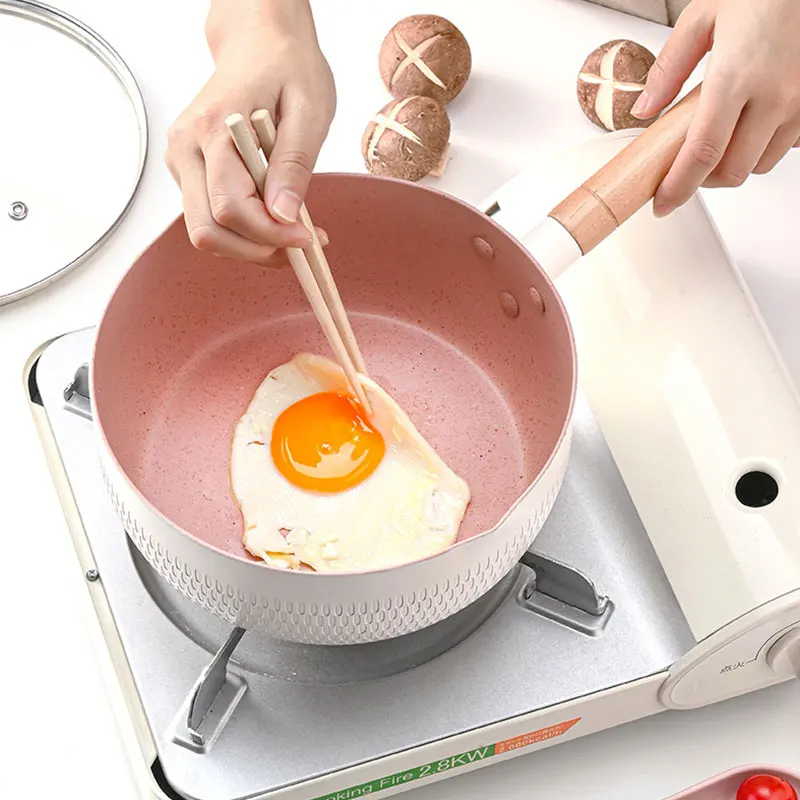 White Ceramic Frying Pan Korean Cookware Set Pot And Non Stick Cooking Pan  Set Breakfast Deep Fryer Japanese Kitchen Enamel Pan - AliExpress