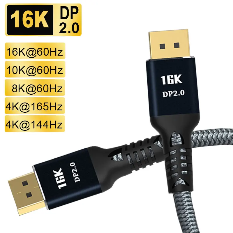 Кабель порта дисплея DP 2 0 1 4 к Cable16K 8K 4K 144 Гц 165 порт HD 3D для HDTV графической карты