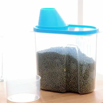 

Green Kitchen Food Container Seal Pot Tea Coffee Candy Storage Tank Plastic Cereals Snacks Box