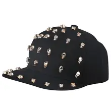 Уличная черная панк-Кепка с черепами зимние мужские бейсболки с принтом летняя шапка женский рюкзак Gorras мужские шляпы повседневные Хип Хоп папа