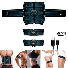 Body Slimming Belt EMS Muscle Stimulator Smart Waist Belly Abdominal Trainer Pad ABS Hip Trainer Toner Massager Fitness Equiment