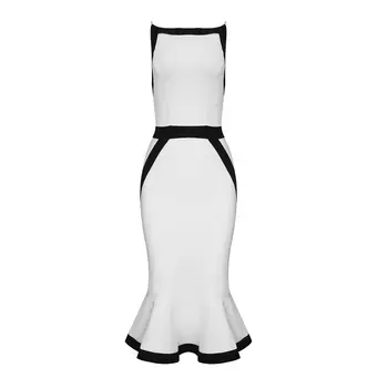

Summer Dress 2019 New Arrival Elegant Sexy Bandage Dress Women Sleeveless Party Club Bodycon Dresses White Ladies Clothes