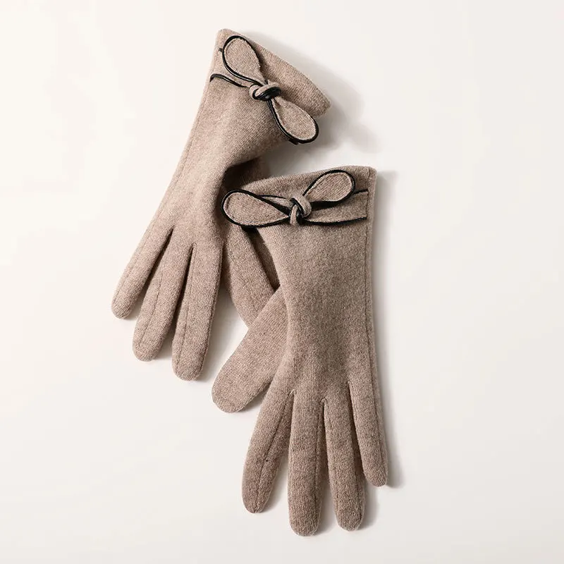 

Женские шерстяные перчатки на запястье, зимние теплые кашемировые женские плотные термоварежки для девушек, модные ветрозащитные варежки с подкладкой для сенсорного экрана