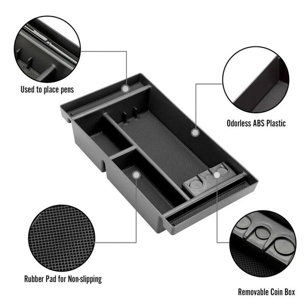 Черный Автомобильный органайзер для центральной консоли лоток Chevy Sierra 1500 2019