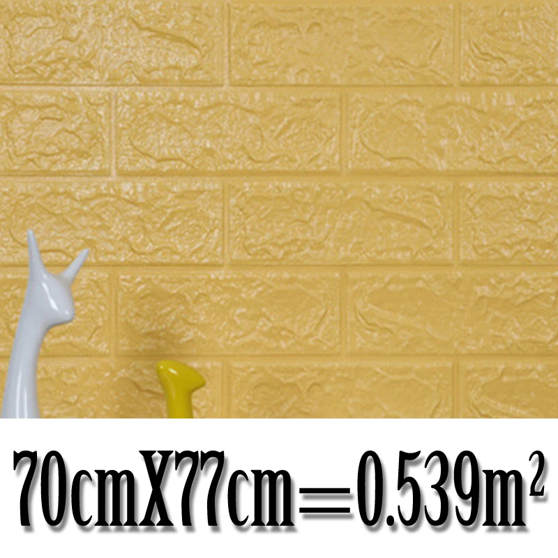 3D настенные наклейки имитация кирпича Декор для спальни водонепроницаемые самоклеящиеся обои для гостиной кухни ТВ декорации 70*77 - Цвет: Cream Color-B
