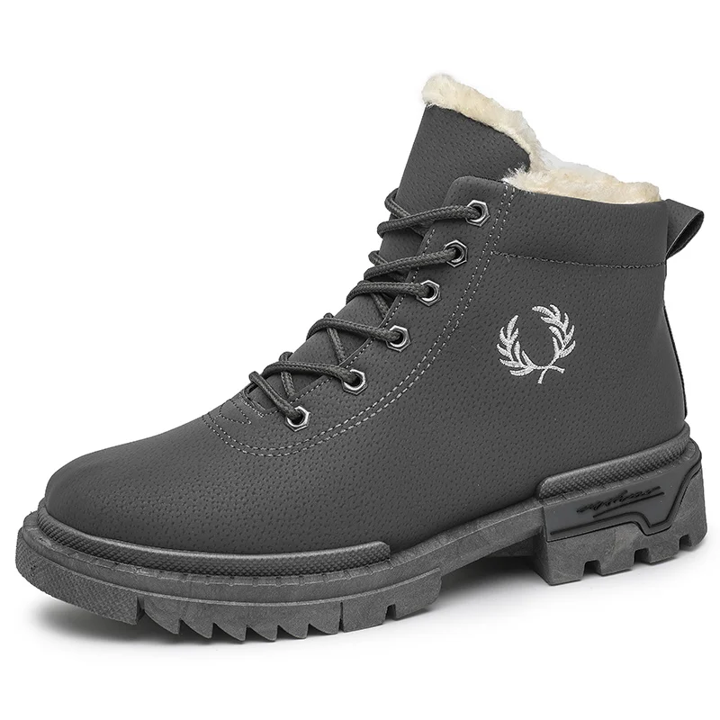 

Winter /Spring Fashion Casual Ankle Boots Men Shoes High Quality PU Adult Rubber Snow Boots Men Work Martin Footwear Sneakers