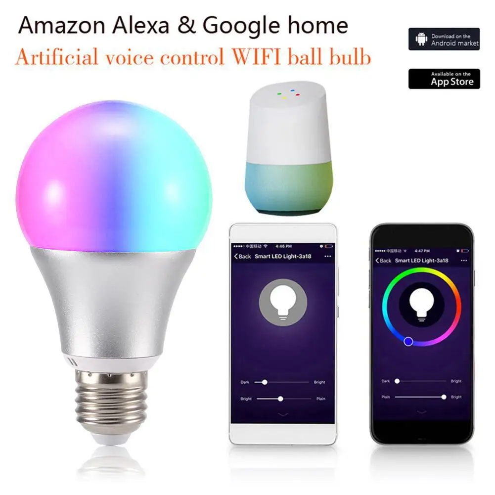 

Magic 11W E27 RGB WIFI Led Smart Bulb Light Wireless Smart Home Automation Lamp 85-265V bulb Compatible with ALexa Google Home