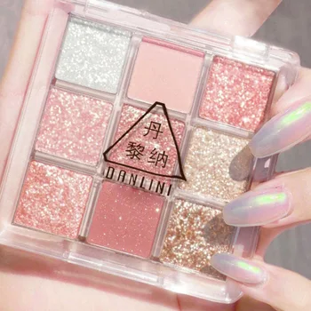 

9 Colors Eye Shadow Palette Matte Makeup Eyeshadow Kit Make Up Metallic Diamond Shiny Professional Eye Pigment Cosmetics TSLM5