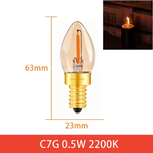 Ganriland Led Candle E12 Light Bulb E14 Effect Dimmable Bulb C7 T22G 1W For Lighting Ampoule US Version 110V EU Version 220V - Image 6