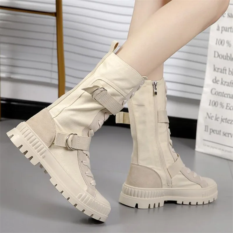 PROD 1005003170436385 Womens Nakle Boots Canvas Round Toe Womens Boots
Womens Fashionable and Comfortable Platform Soft Sole Womens Shoes