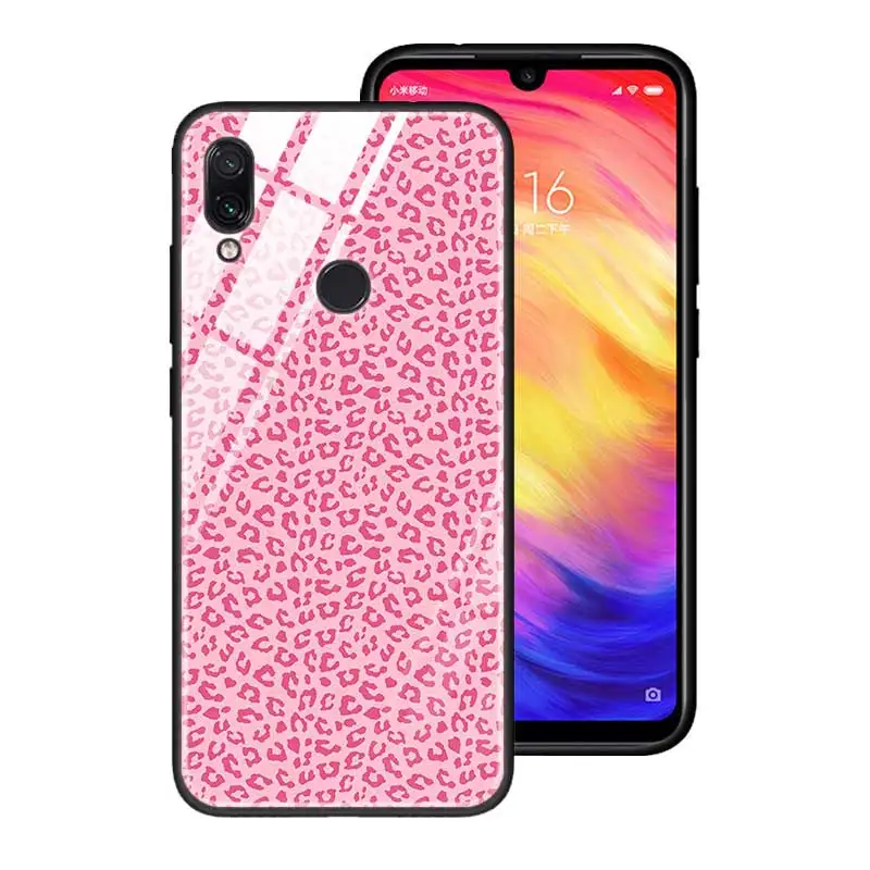 T20 Чехол из закаленного стекла для Red mi 7 8A Note6 7 8 K20 K20 Pro, жесткая задняя крышка для Xiaomi mi A3 CC9E CC9, силиконовый чехол с леопардовым принтом - Цвет: T20