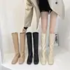 2022 New Winter Style with Fleece Medium Chunky Heel Knight Boots Women's High Tube Thinner-looked High Heel Shorty Long Boots ► Photo 1/6