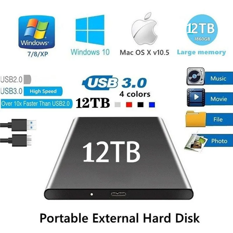Внешний жесткий диск USB 3 1 12 ТБ 8 4 SSD |