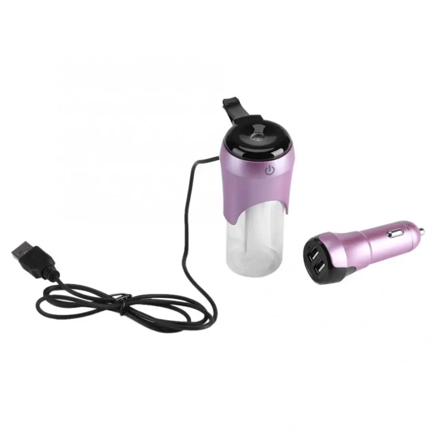 

2 USB Charger Port Portable Car Humidifier Air Purifier Aroma Diffuser Cool Mist Rose Gold Car Humidifier