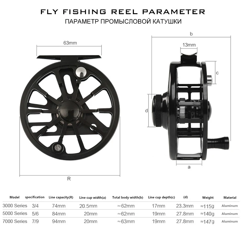 Fly Fishing Reel Aluminum Alloy Fly Wheel 3/4 5/6 7/8 WT 2+1BB CNC Machine  Cut Reel 8kg Max Drag Trout Fly Fishing Tackle 2022