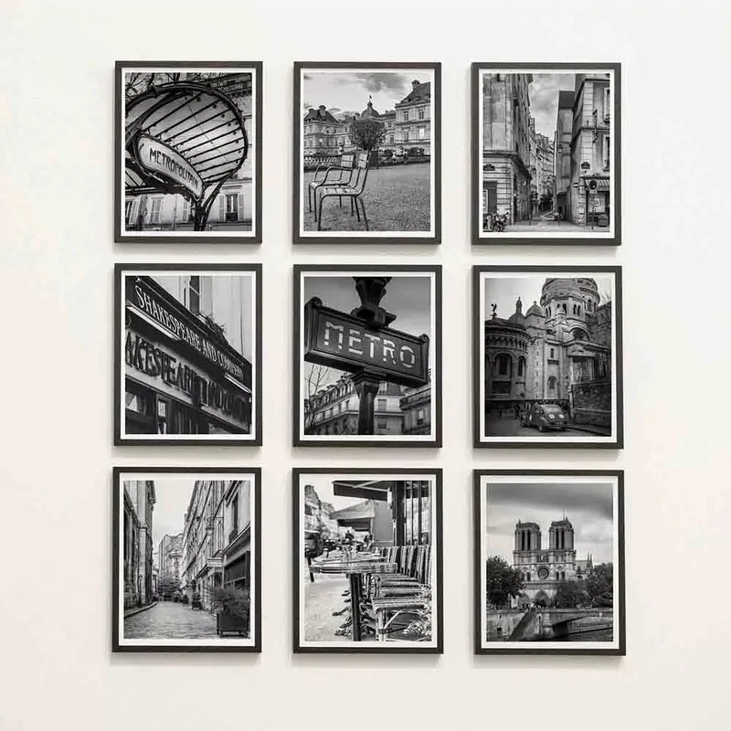 Venice France New York House Architecture Retro Poster Wall Art Canvas Print Building Black White Picture Painting Decor | Дом и сад