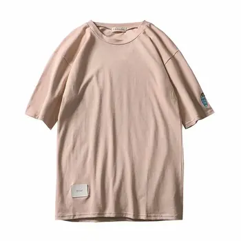 

ZHIJING Solid Cotton MEN T-shirt Summer New Style Crew Neck Loose Casual Korean-style Fashion Half Sleeve MEN T-shirt Tops