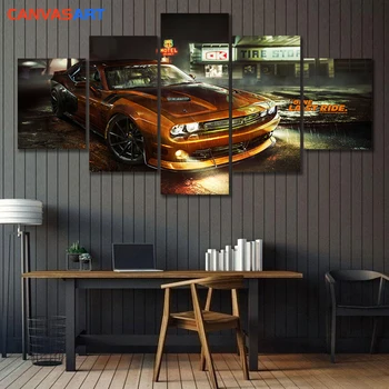 

Canvas Art 5 Piece HD Pictures Dodge Challenger One Last Ride. By Numbers Wall Pictures for Living Room Painting By Numbers