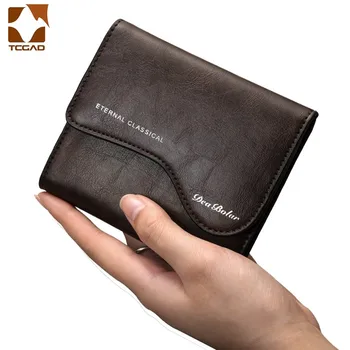 

Men Wallets Thin Purse Hasp Retro Short Wallet package multi-card holder Small Wallet Automatic Credit Card carteira masculina