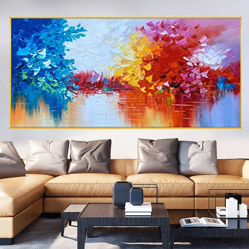 

New Design Oil Paintings 100% Handmad Wall Art Room Decor Picture Modern Hand-Painted Canvas Poster for Home Wedding Decorate