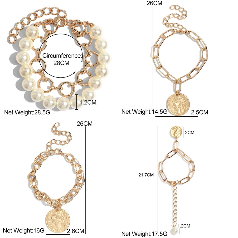 Просто Почувствуйте дизайн золотые цветные браслеты для женщин Винтажный Монета браслет с портретом браслет Femme модные ювелирные изделия аксессуары