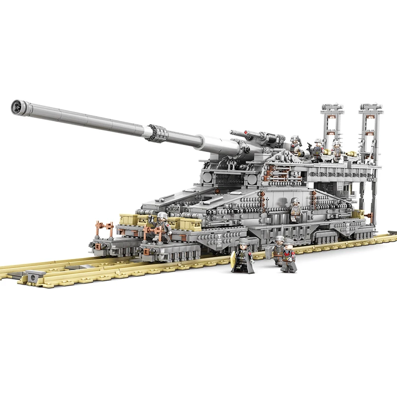 

KAZI 10005 3846Pcs Building Blocks German 80cm K[E] Railway Gun "Dora" Military Series Toys For Children