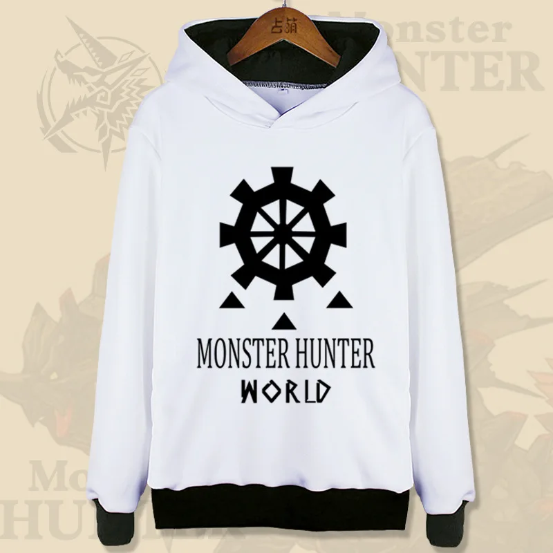 Белый Monster Hunter Yiankutku Plesioth толстовка с капюшоном, костюм для косплея, модная куртка с капюшоном с героями мультфильмов, школьная форма для студентов - Цвет: Белый