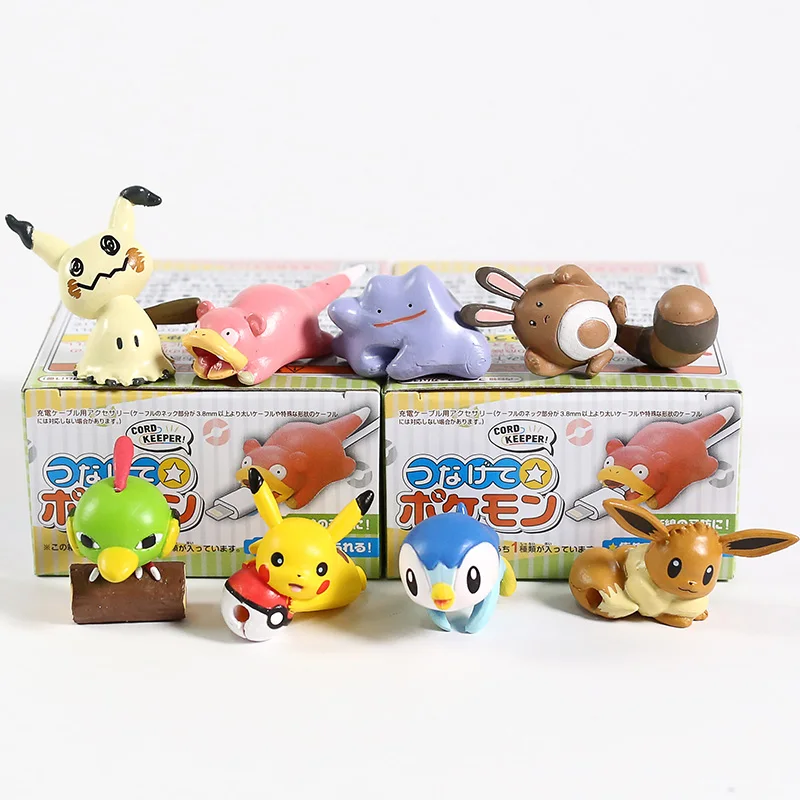 

Anime Cartoon Monsters Mimikyu Eevee Ditto Slowbro Sentret Piplup Natu PVC Figures Toys 8pcs/set