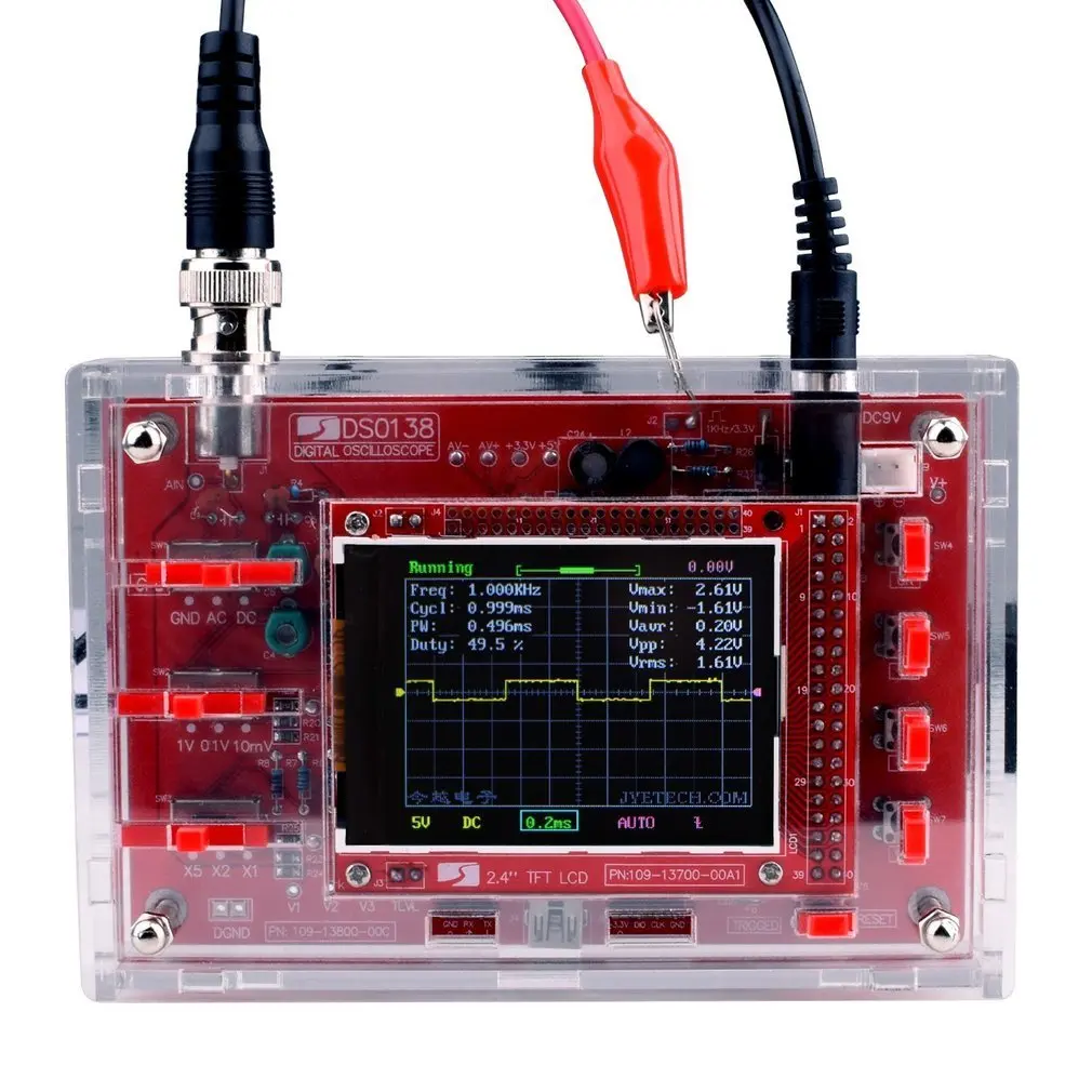 DSO138 2,4 дюймовый цифровой осциллограф TFT 1Msps частота дискретизации в реальном времени Собранный сварной/diy набор деталей/акрил