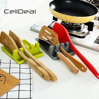

1Pc Multifunctional Kitchen Spoon Shelf Spatula Pot Holder Rack Strainer Pad Rest Stand Containers And Complements Tableware