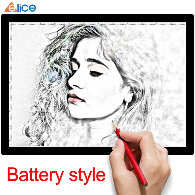 A4 LED Light Pad Wireless Battery Powered Rechargeable Light Board for Tracing Artists Drawing Sketching Animation Stencilling