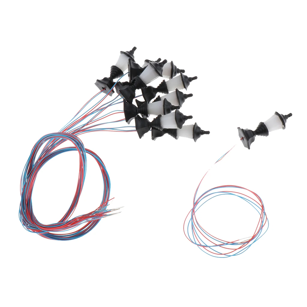 10pcs 모형 철도 기차 램프 정원 거리 빛 HO 가늠자 LEDs 1.2cm